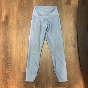 ALO Yoga Light Blue Leggings with High Waistband and Tapered Fit